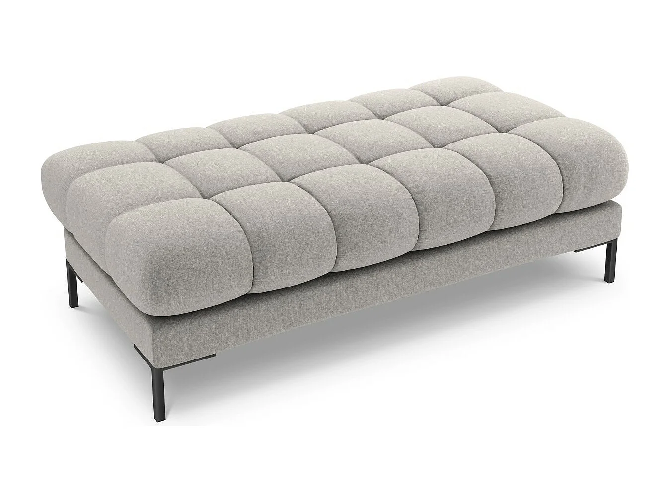 Cosmopolitan Design - Banc "Bali" 2 places en tissu structurel gris clair - 62x133x41cm