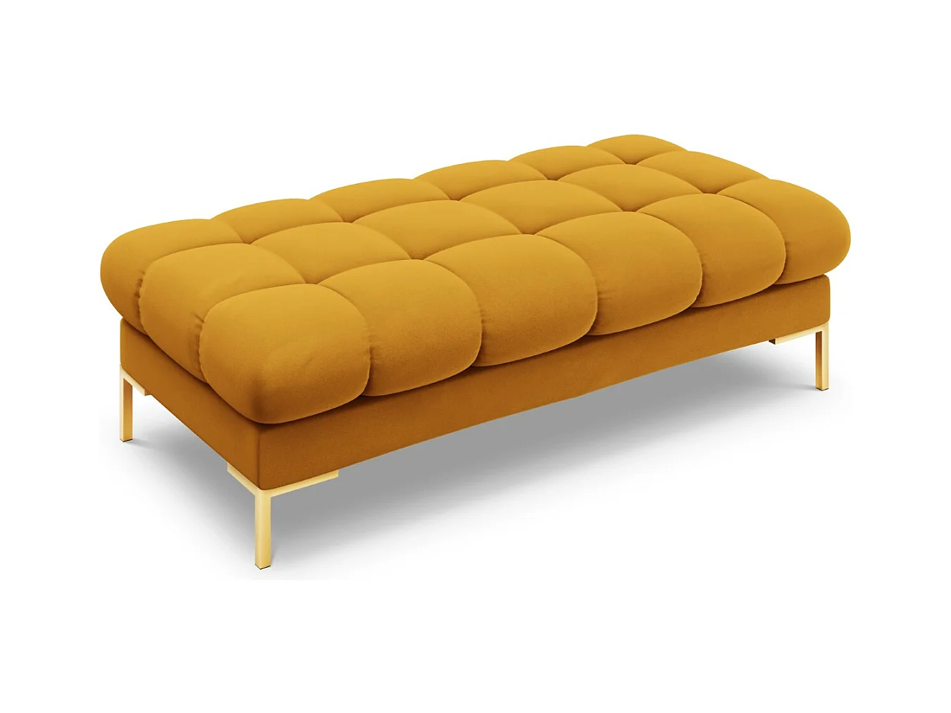 Cosmopolitan Design - Banc "Bali" 2 places en velours jaune - 62x133x41cm