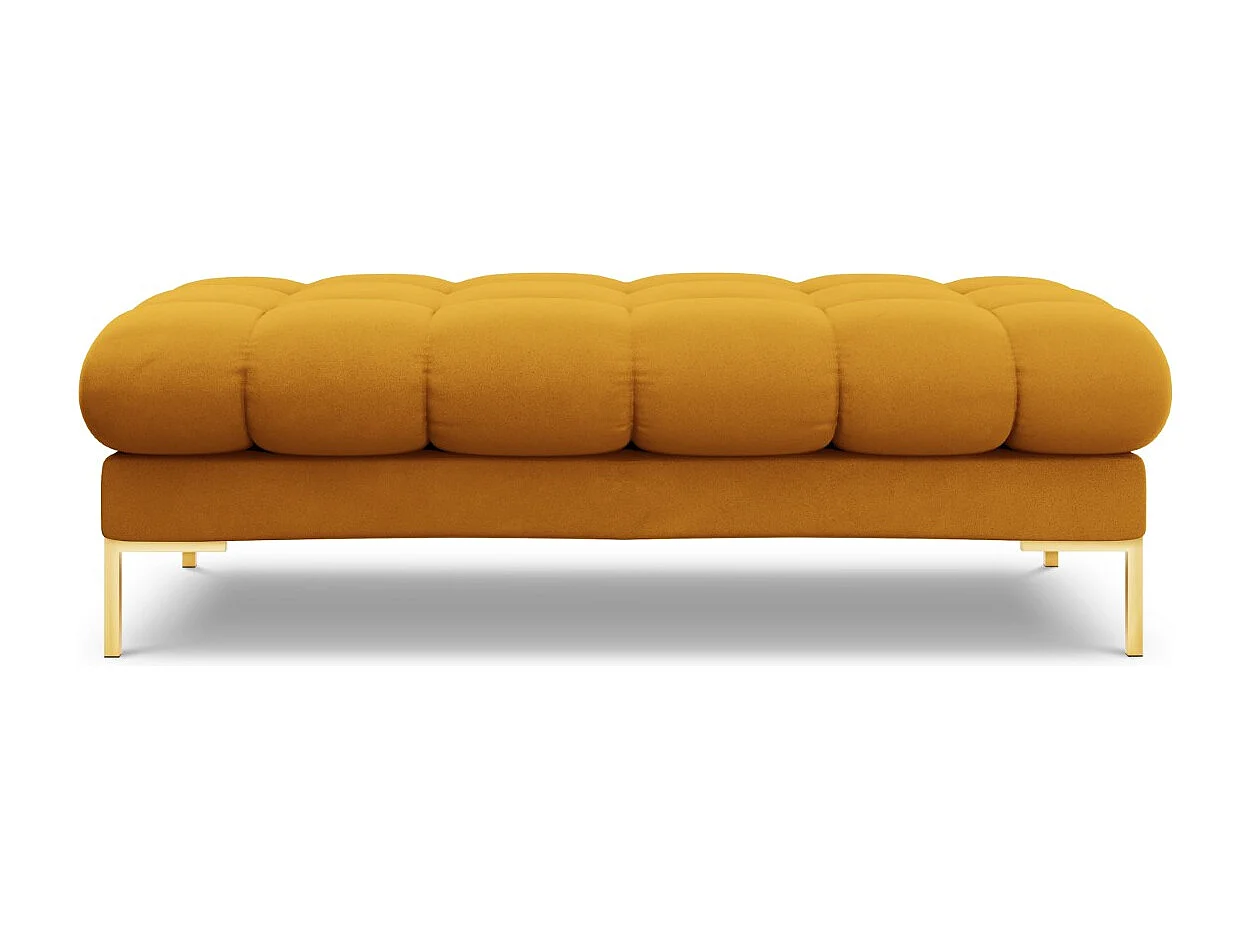 Cosmopolitan Design - Banc "Bali" 2 places en velours jaune - 62x133x41cm