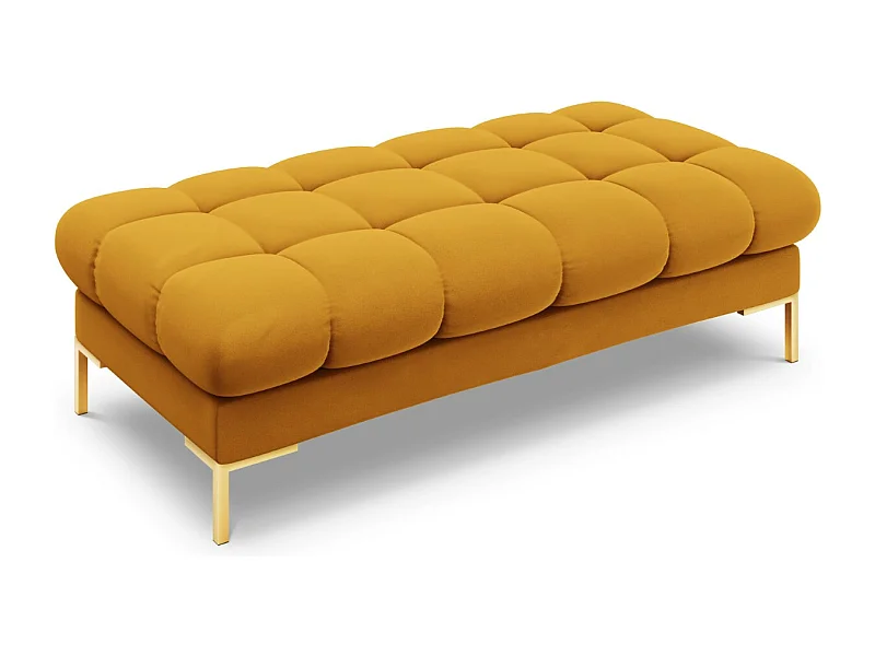 Cosmopolitan Design - Banc "Bali" 2 places en velours jaune - 62x133x41cm