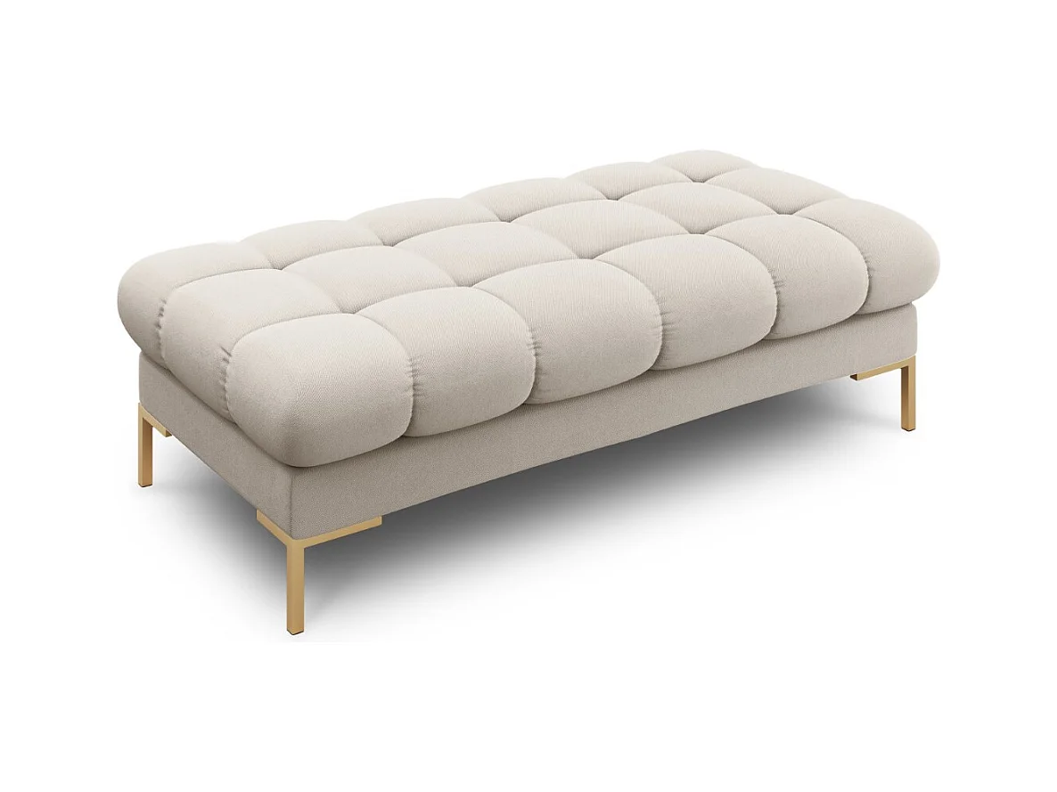 Cosmopolitan Design - Banc "Bali" 2 places en tissu structurel beige - 62x133x41cm