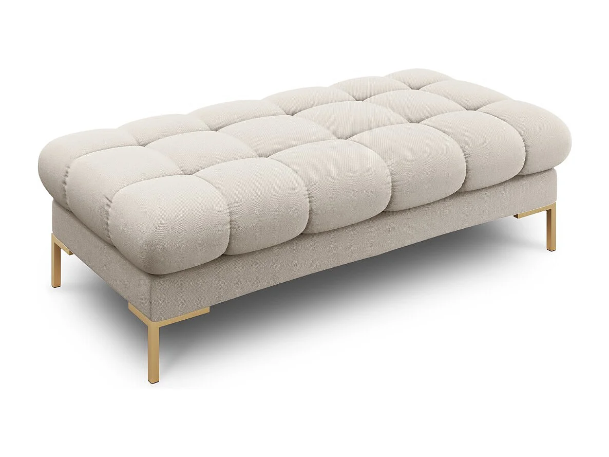 Cosmopolitan Design - Bank "Bali" 2 zitplaatsen, Structurele stof, Beige - 62x133x41cm