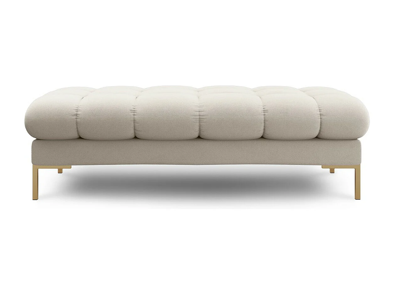 Cosmopolitan Design - Bank "Bali" 2 zitplaatsen, Structurele stof, Beige - 62x133x41cm