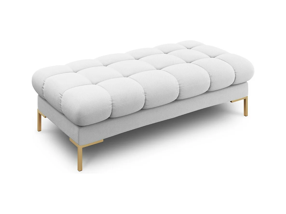 Cosmopolitan Design - Banc "Bali" 2 places en tissu structurel gris clair - 62x133x41cm