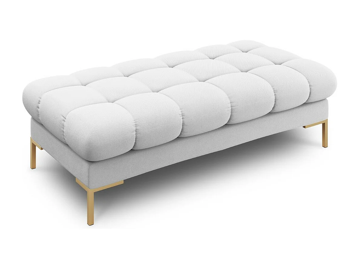 Cosmopolitan Design - Bank "Bali" 2 zitplaatsen, Structurele stof, Lichtgrijs - 62x133x41cm