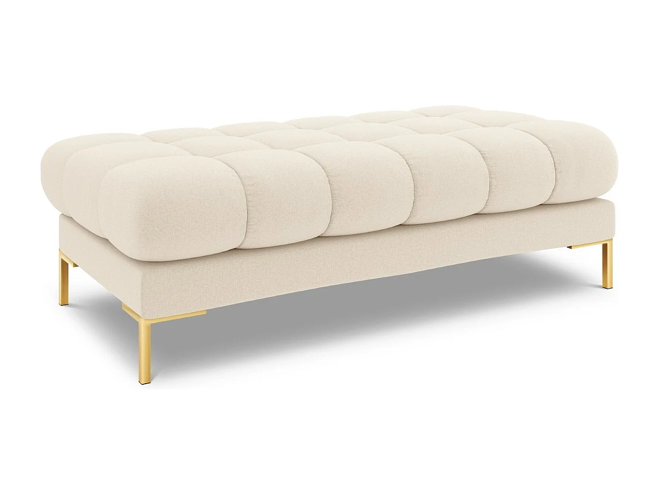Cosmopolitan Design - Banco "Bali" 2 plazas de tejido estructural beige claro - 62x133x41cm