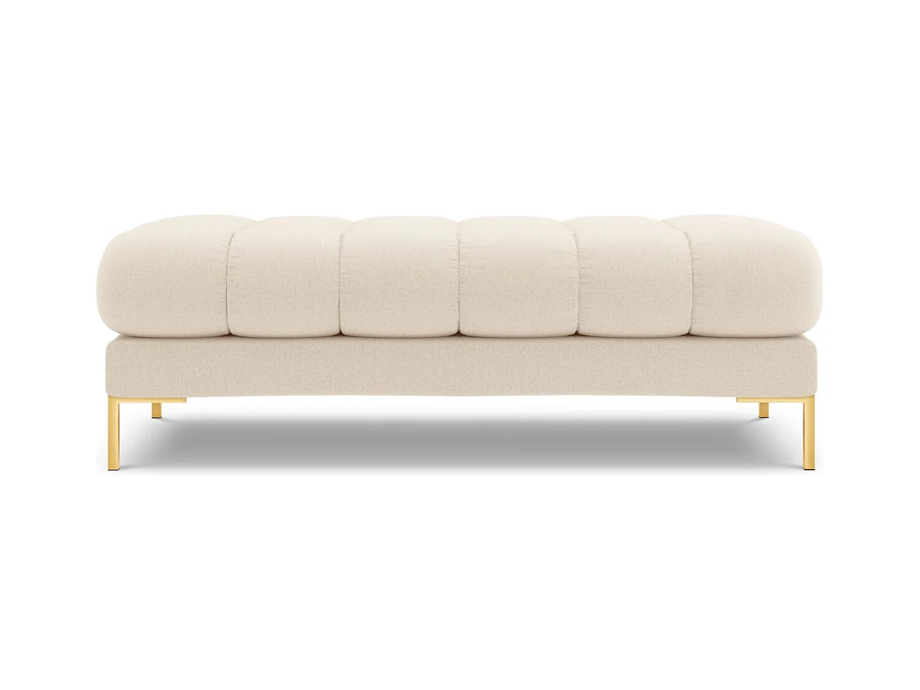 Cosmopolitan Design - Banc "Bali" 2 places en tissu structurel beige clair - 62x133x41cm