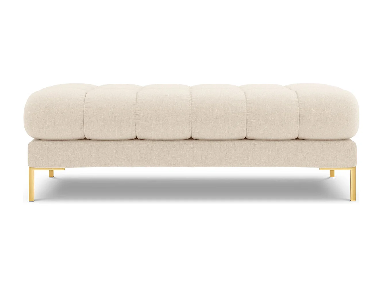 Cosmopolitan Design - Bank "Bali" 2 zitplaatsen, Structurele stof, Lichtbeige - 62x133x41cm