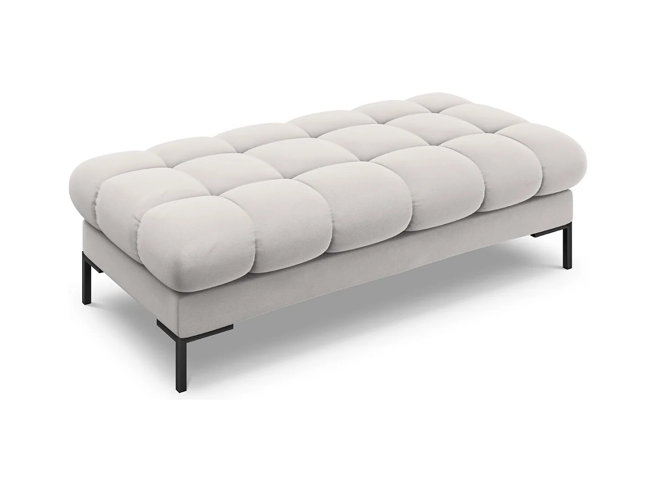 Cosmopolitan Design - Banc "Bali" 2 places en velours argent - 62x133x41cm