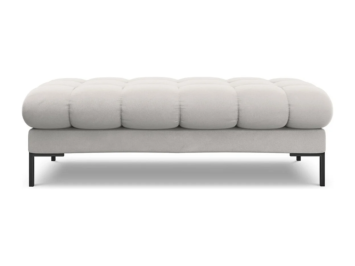 Cosmopolitan Design - Banc "Bali" 2 places en velours argent - 62x133x41cm