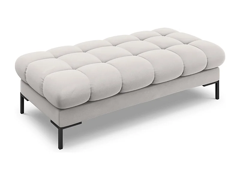 Cosmopolitan Design - Banc "Bali" 2 places en velours argent - 62x133x41cm