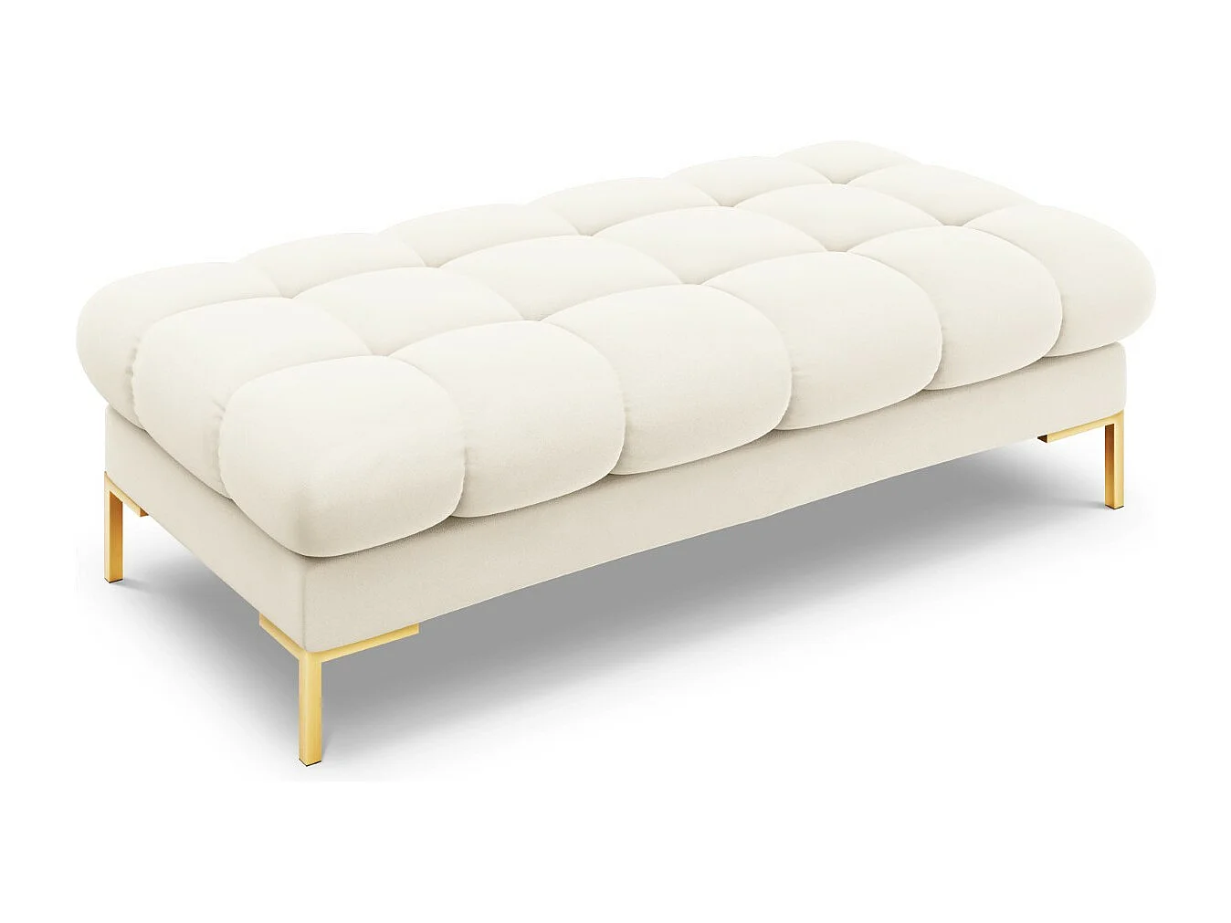 Cosmopolitan Design - 2-Sitzer Bank "Bali" aus Samt leichtes beige - 62x133x41cm