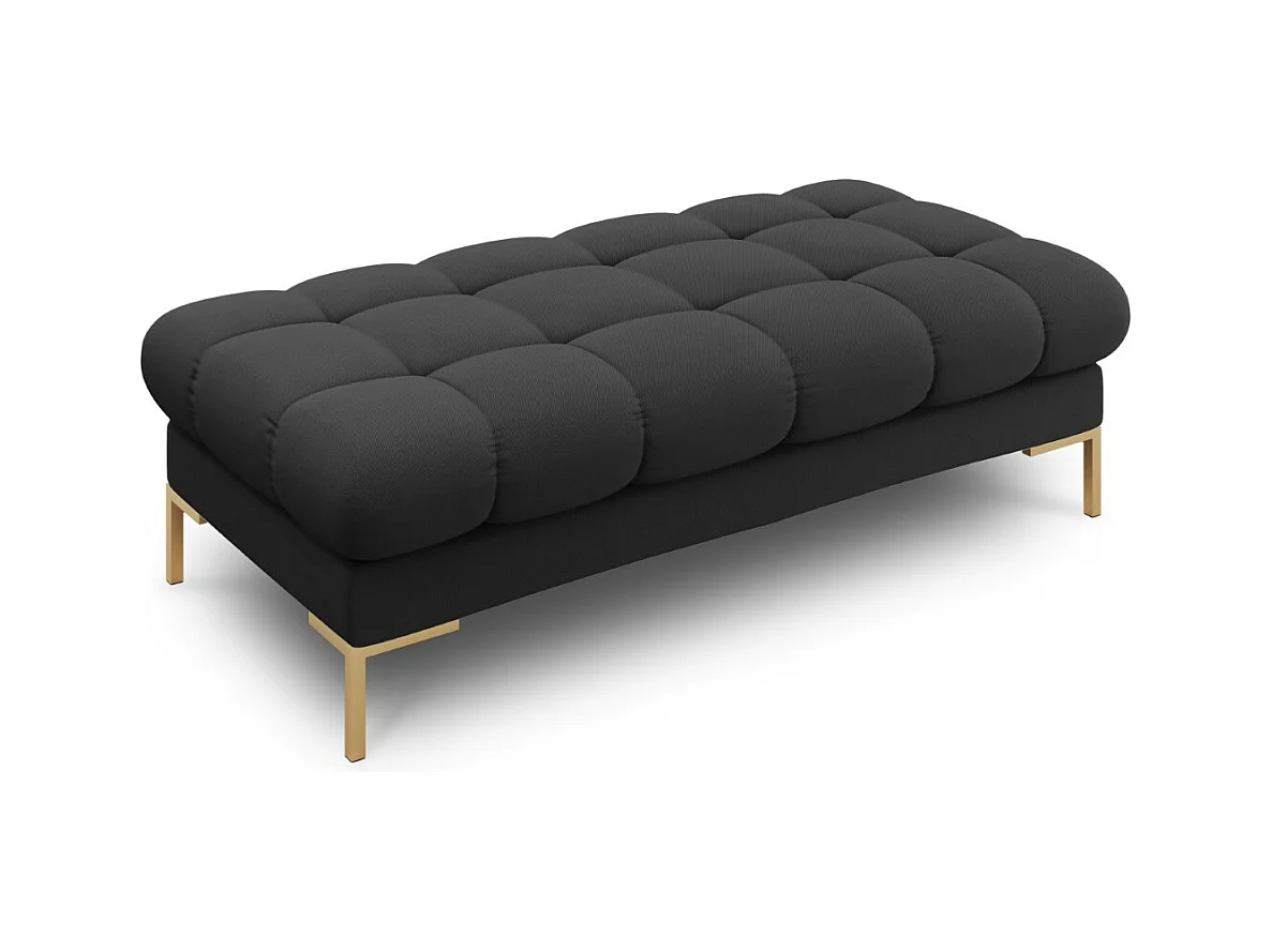 Cosmopolitan Design - Banc "Bali" 2 places en tissu structurel gris foncé - 62x133x41cm