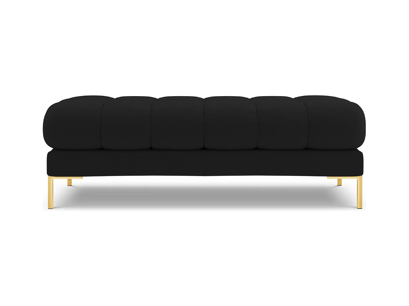 Cosmopolitan Design - Banc "Bali" 2 places en tissu structurel noir - 62x133x41cm