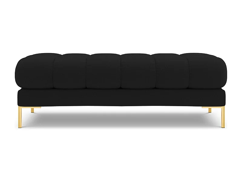 Cosmopolitan Design - Banc "Bali" 2 places en tissu structurel noir - 62x133x41cm