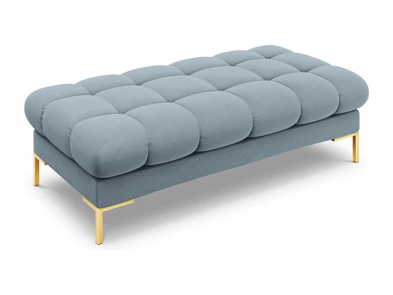 Cosmopolitan Design - Banc "Bali" 2 places en velours bleu clair - 62x133x41cm