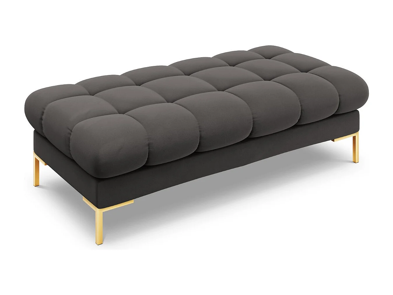 Cosmopolitan Design - Banco "Bali" 2 plazas de terciopelo gris oscuro - 62x133x41cm