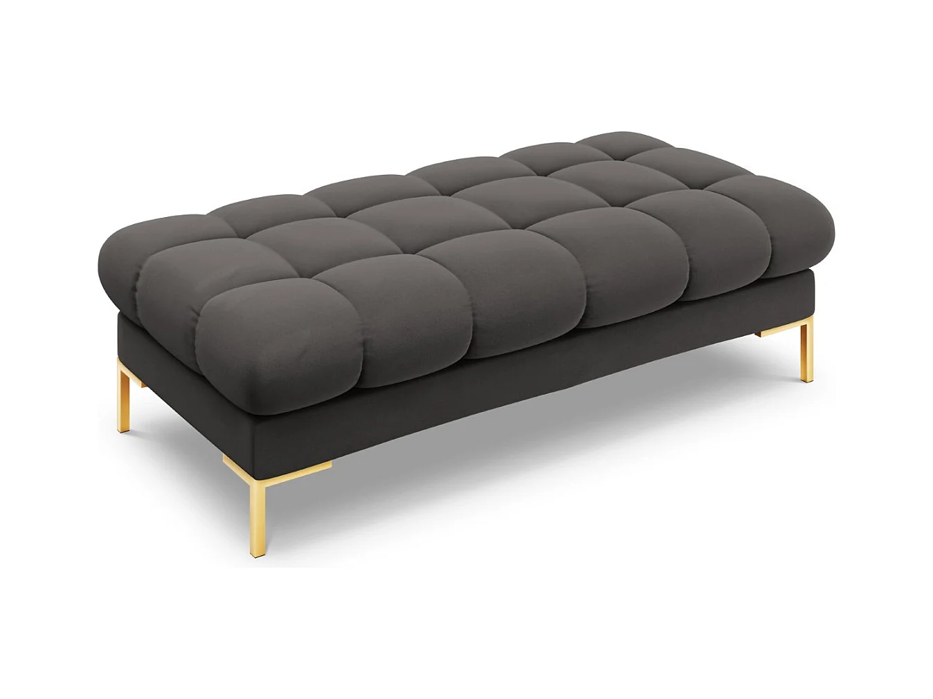 Cosmopolitan Design - Banc "Bali" 2 places en velours gris foncé - 62x133x41cm