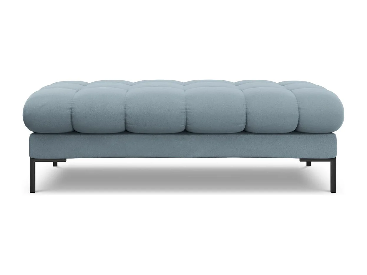 Cosmopolitan Design - Bank "Bali" 2 zitplaatsen, Flueel, Lichtblauw - 62x133x41cm