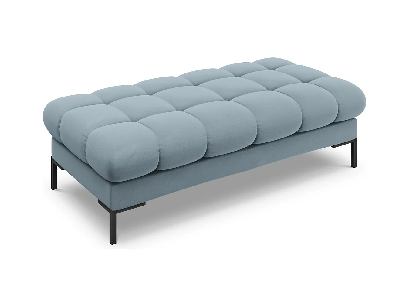 Cosmopolitan Design - Banc "Bali" 2 places en velours bleu clair - 62x133x41cm
