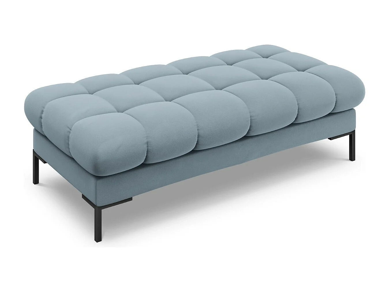 Cosmopolitan Design - Banc "Bali" 2 places en velours bleu clair - 62x133x41cm