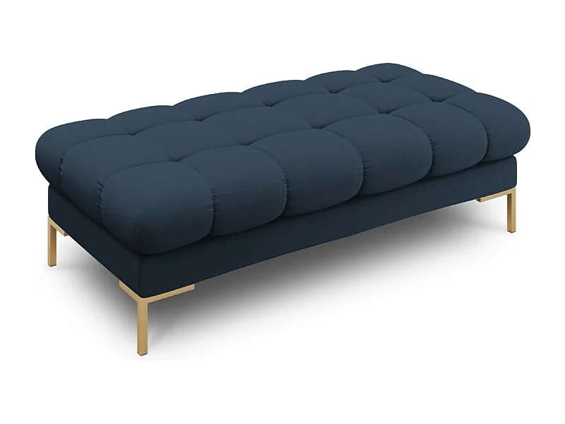 Cosmopolitan Design - Bank "Bali" 2 zitplaatsen, Structurele stof, Blauw - 62x133x41cm