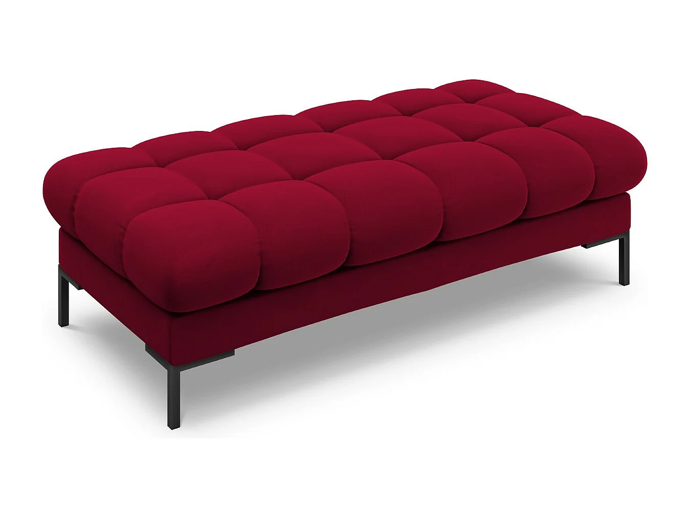 Cosmopolitan Design - 2-Sitzer Bank "Bali" aus Samt rot - 62x133x41cm