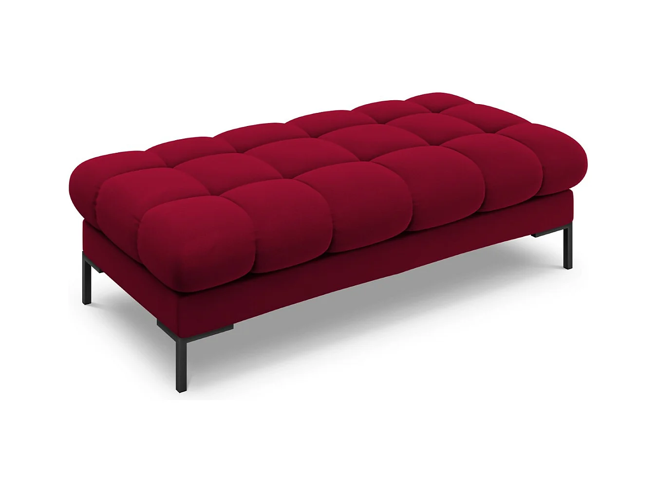 Cosmopolitan Design - Banc "Bali" 2 places en velours rouge - 62x133x41cm