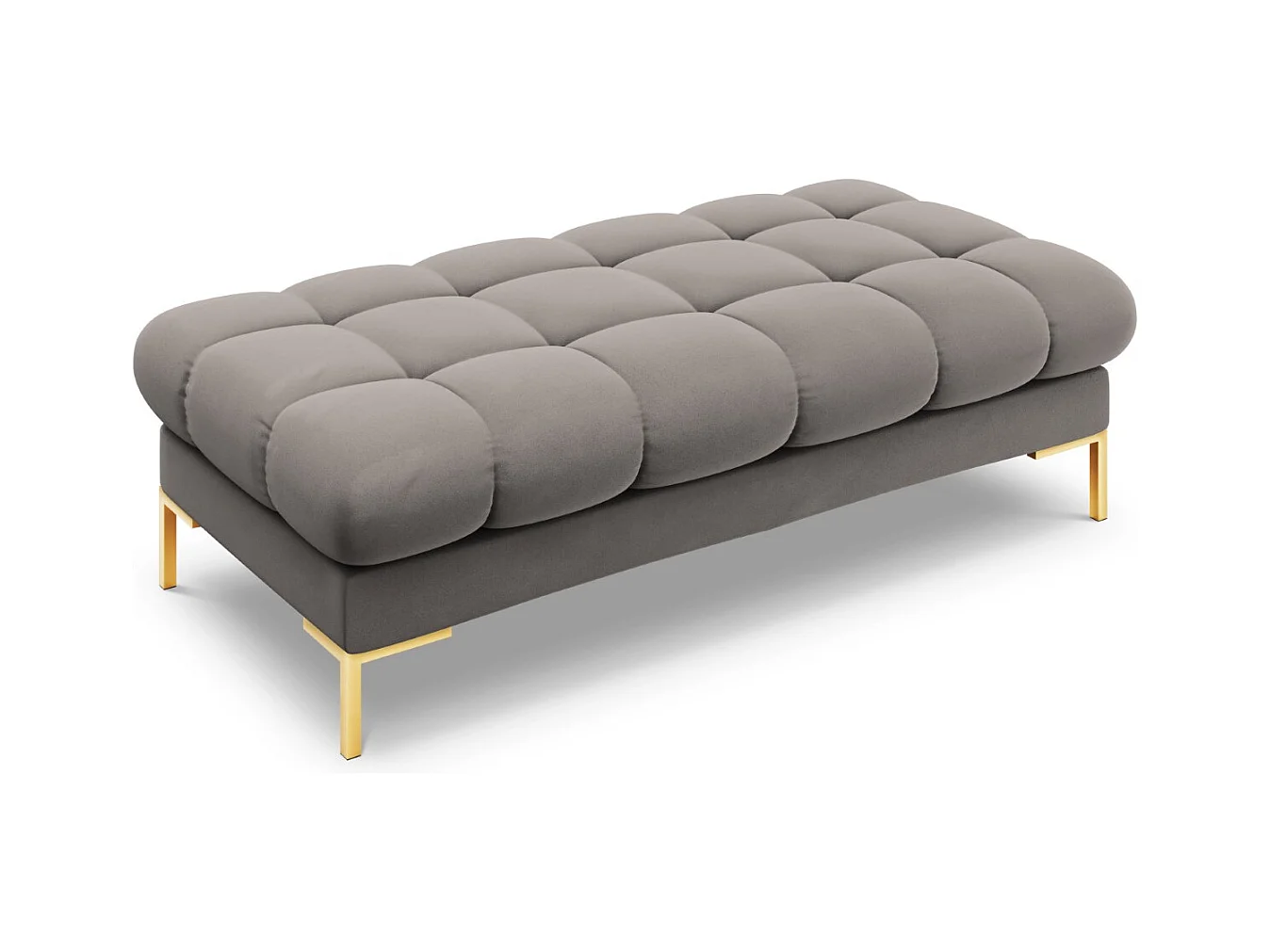 Cosmopolitan Design - Banc "Bali" 2 places en velours gris clair - 62x133x41cm
