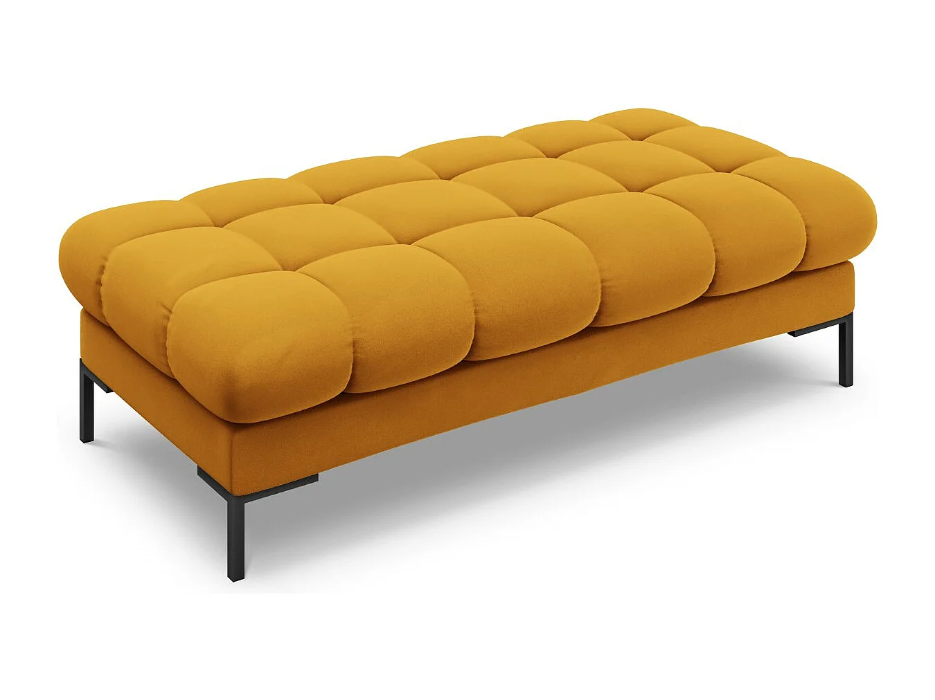 Cosmopolitan Design - 2-Sitzer Bank "Bali" aus Samt gelb - 62x133x41cm