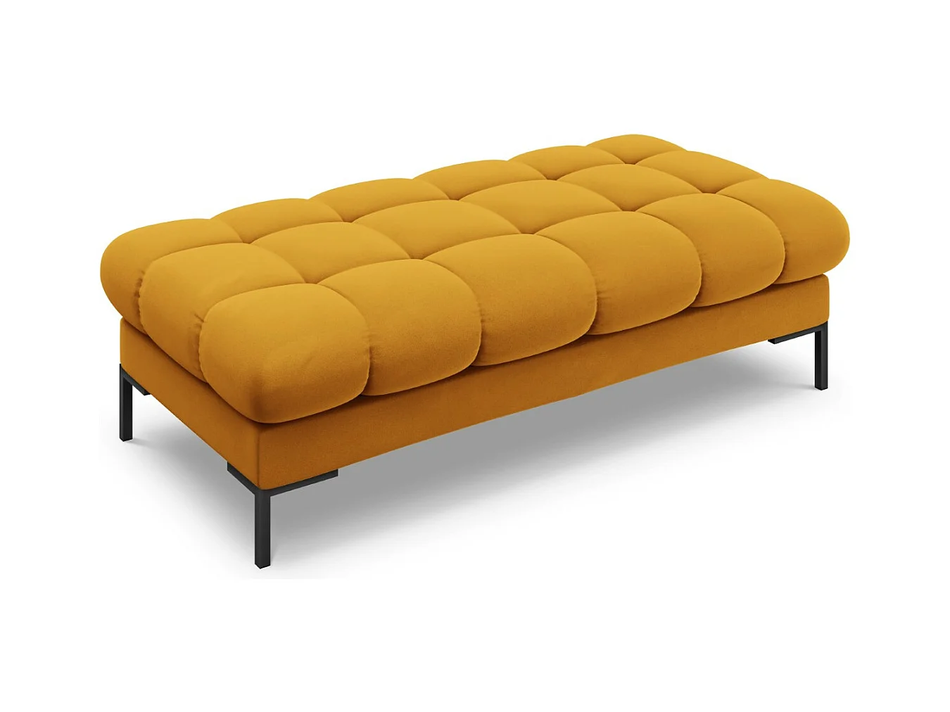 Cosmopolitan Design - Banc "Bali" 2 places en velours jaune - 62x133x41cm
