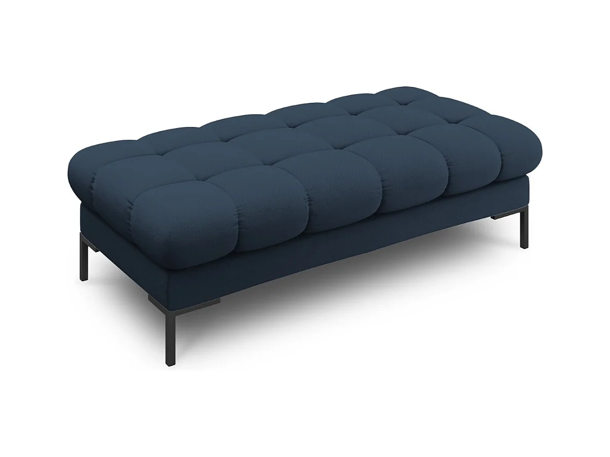 Cosmopolitan Design - Banc "Bali" 2 places en tissu structurel bleu - 62x133x41cm