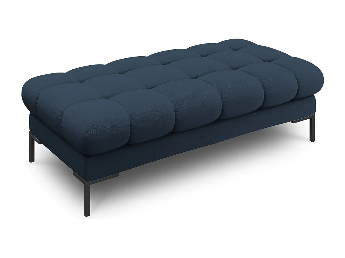 Cosmopolitan Design - Bank "Bali" 2 zitplaatsen, Structurele stof, Blauw - 62x133x41cm