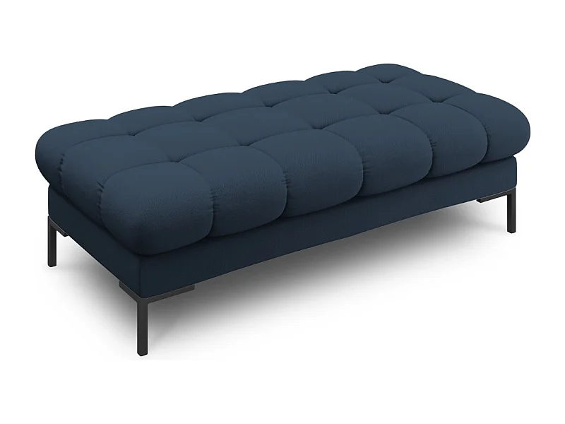 Cosmopolitan Design - Bank "Bali" 2 zitplaatsen, Structurele stof, Blauw - 62x133x41cm