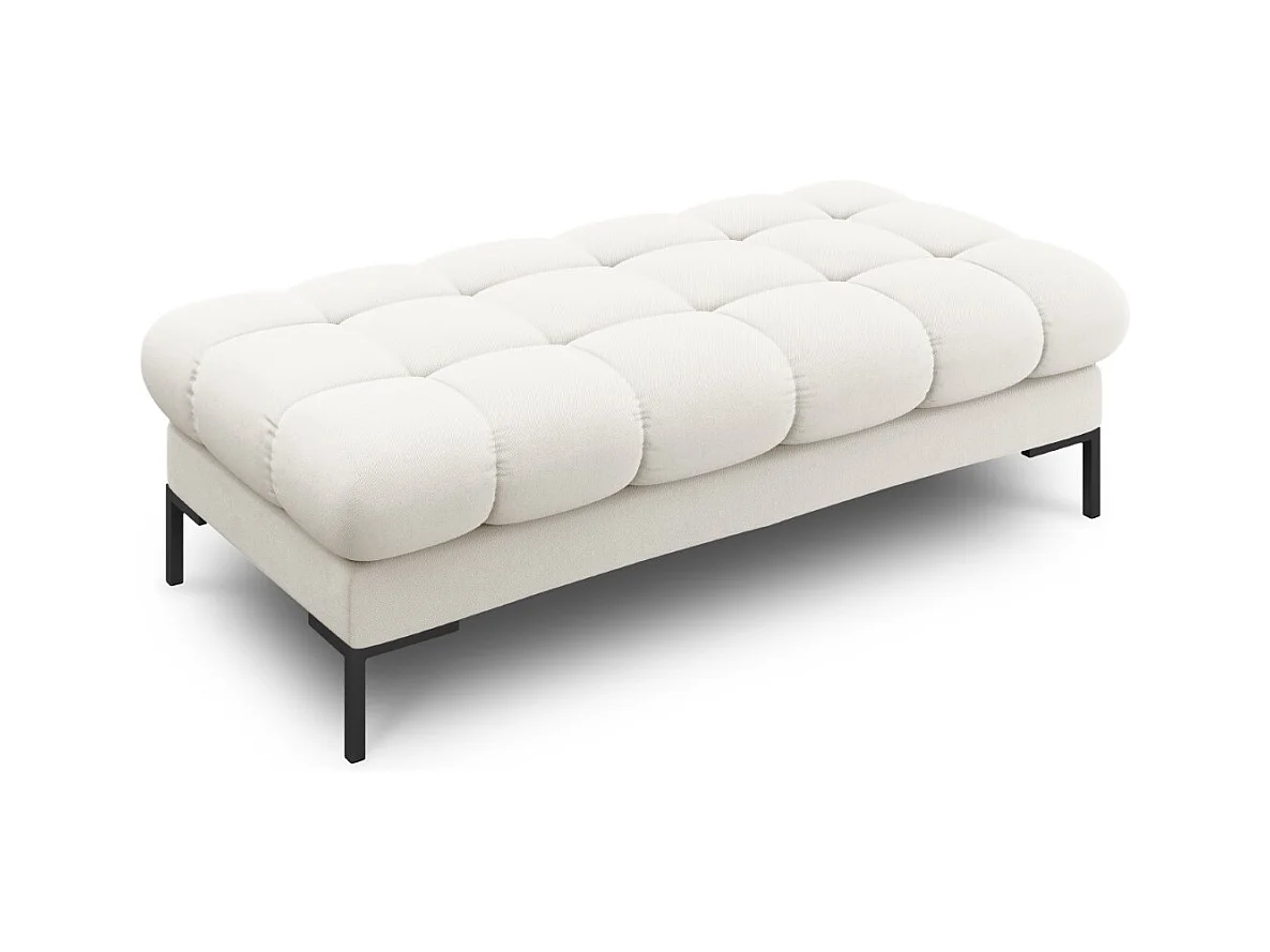 Cosmopolitan Design - Banc "Bali" 2 places en tissu structurel beige clair - 62x133x41cm