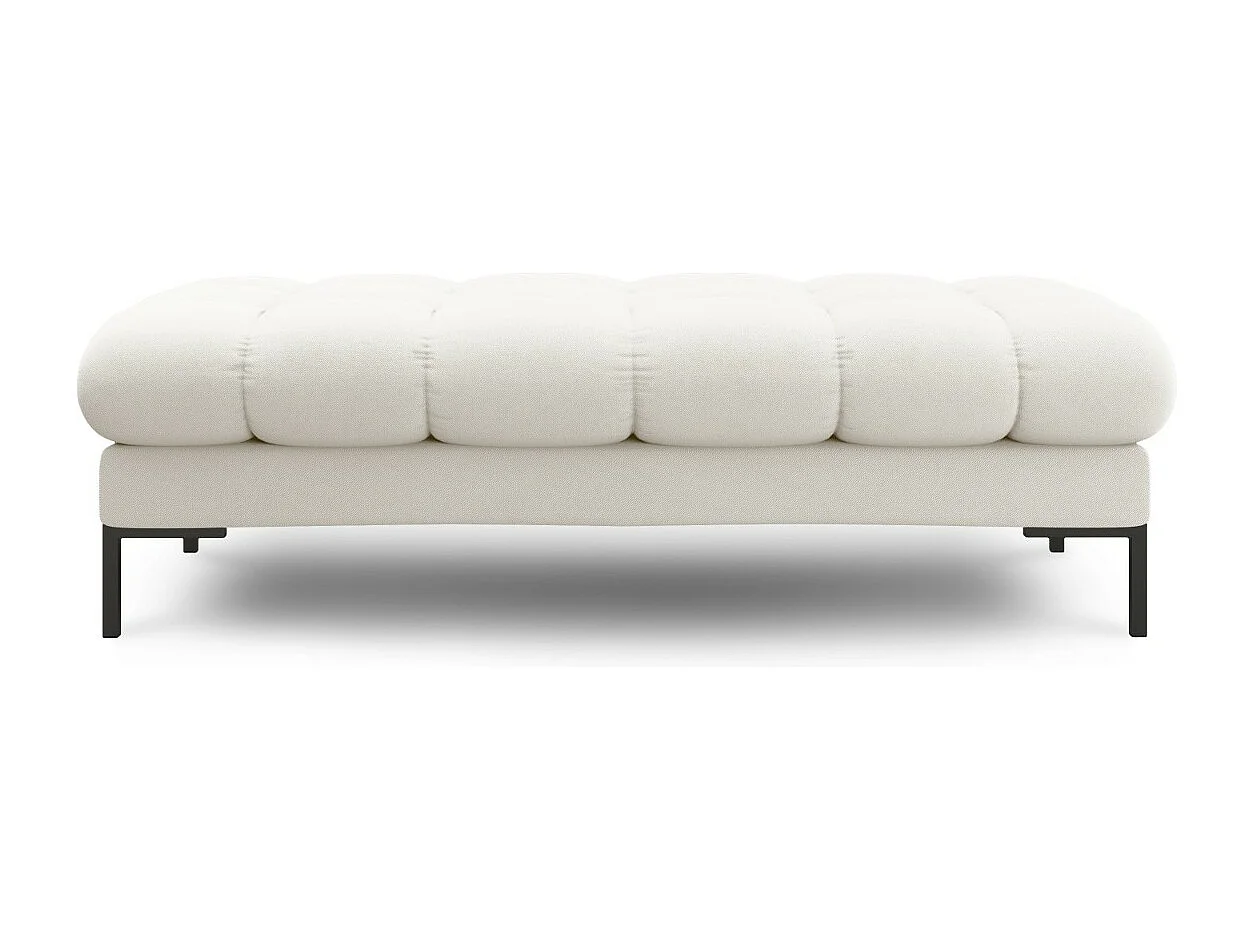 Cosmopolitan Design - Bank "Bali" 2 zitplaatsen, Structurele stof, Lichtbeige - 62x133x41cm