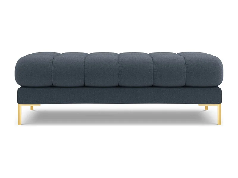 Cosmopolitan Design - Bank "Bali" 2 zitplaatsen, Structurele stof, Donkerblauw - 62x133x41cm