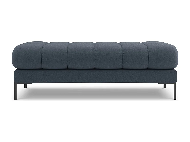 Cosmopolitan Design - Bank "Bali" 2 zitplaatsen, Structurele stof, Donkerblauw - 62x133x41cm