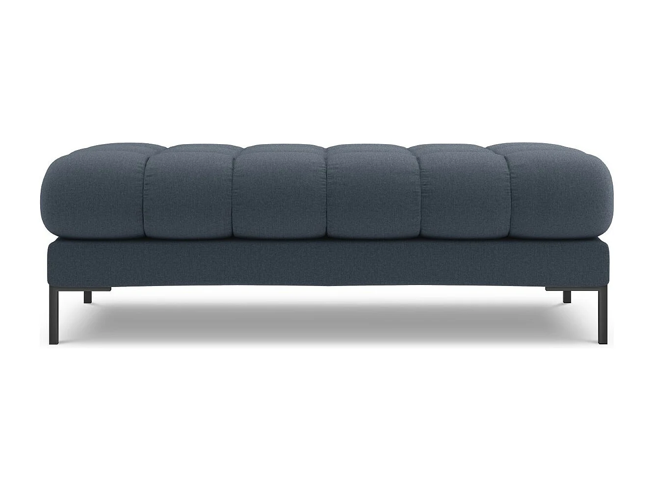 Cosmopolitan Design - Bank "Bali" 2 zitplaatsen, Structurele stof, Donkerblauw - 62x133x41cm