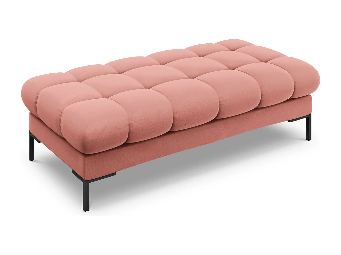 Cosmopolitan Design - Ławka, "Bali" 2 miejsca welur, róż - 62x133x41cm