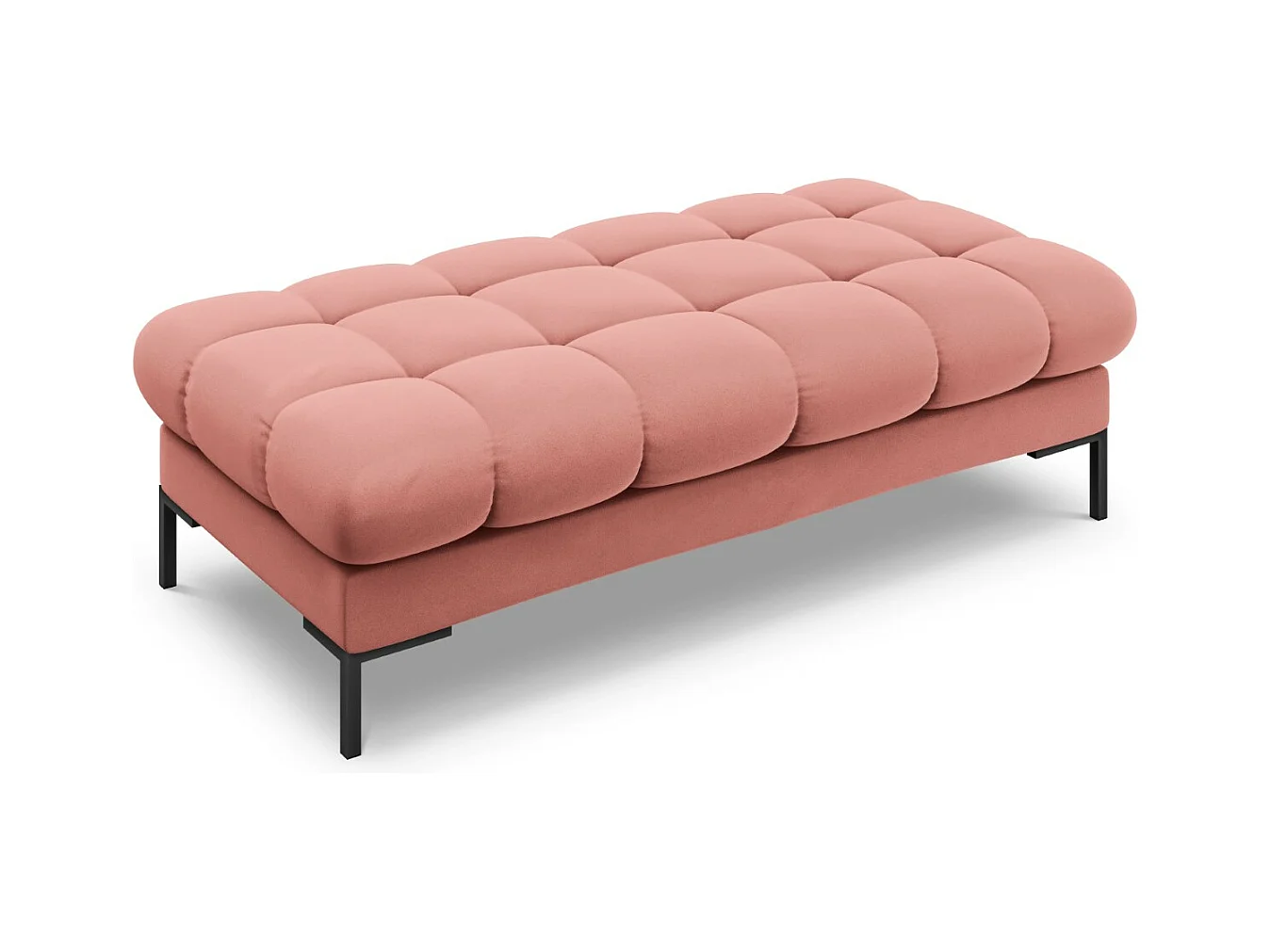 Cosmopolitan Design - Banc "Bali" 2 places en velours rose - 62x133x41cm