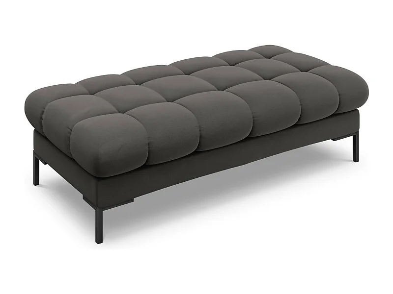 Cosmopolitan Design - Banco "Bali" 2 plazas de terciopelo gris oscuro - 62x133x41cm