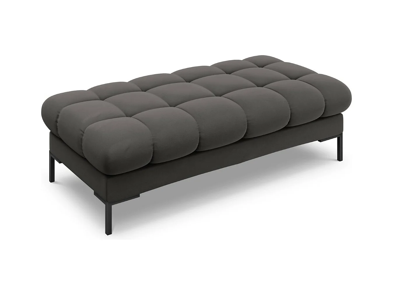 Cosmopolitan Design - Banc "Bali" 2 places en velours gris foncé - 62x133x41cm