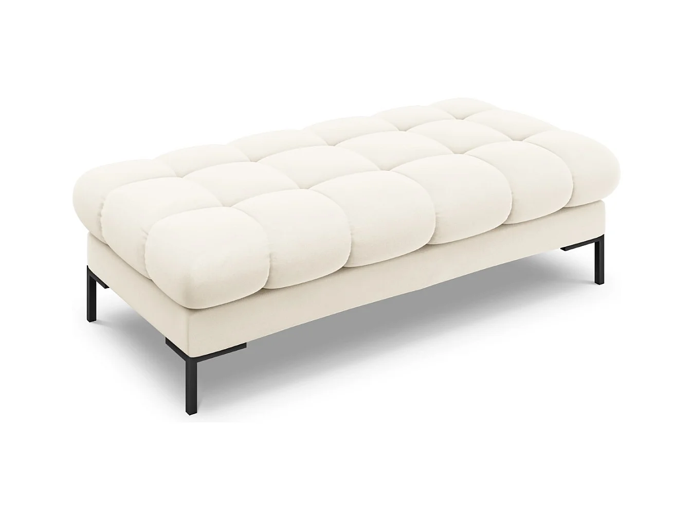 Cosmopolitan Design - Banc "Bali" 2 places en velours beige clair - 62x133x41cm