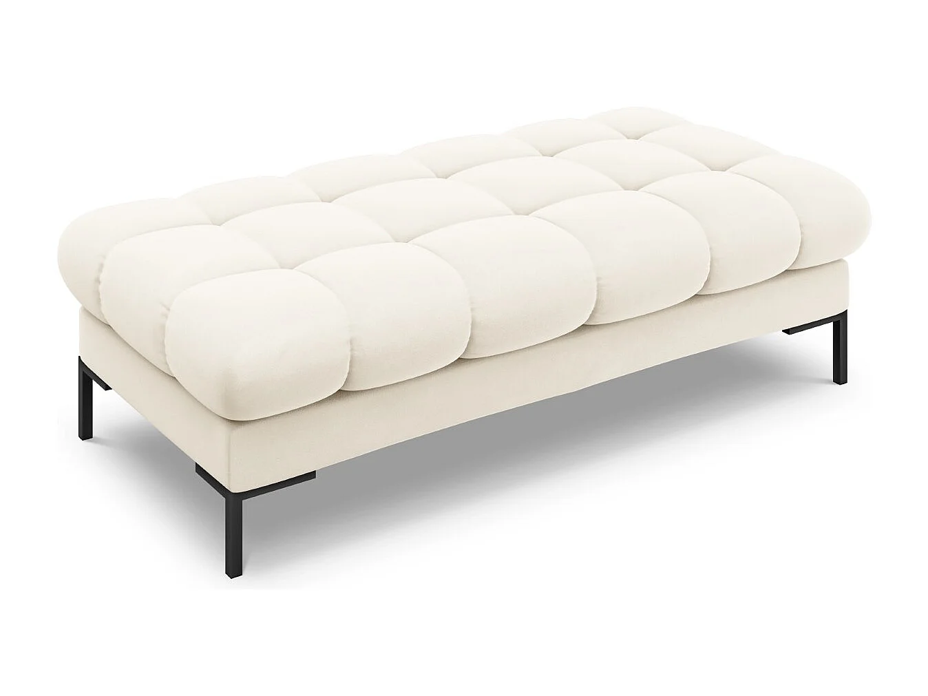 Cosmopolitan Design - Banc "Bali" 2 places en velours beige clair - 62x133x41cm