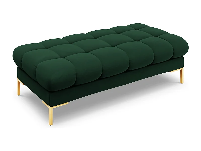 Cosmopolitan Design - Banco "Bali" 2 plazas de terciopelo verde botella - 62x133x41cm
