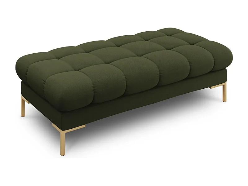 Cosmopolitan Design - Panca "Bali" 2 posti in tessuto strutturato verde - 62x133x41cm