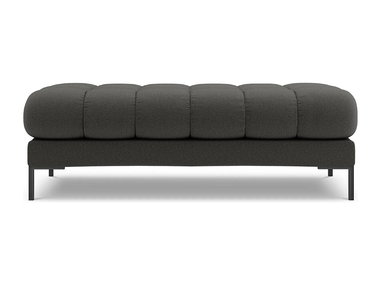 Cosmopolitan Design - Bank "Bali" 2 zitplaatsen, Structurele stof, Donkergrijs - 62x133x41cm