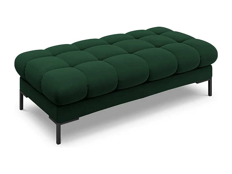 Cosmopolitan Design - Banco "Bali" 2 plazas de terciopelo verde botella - 62x133x41cm