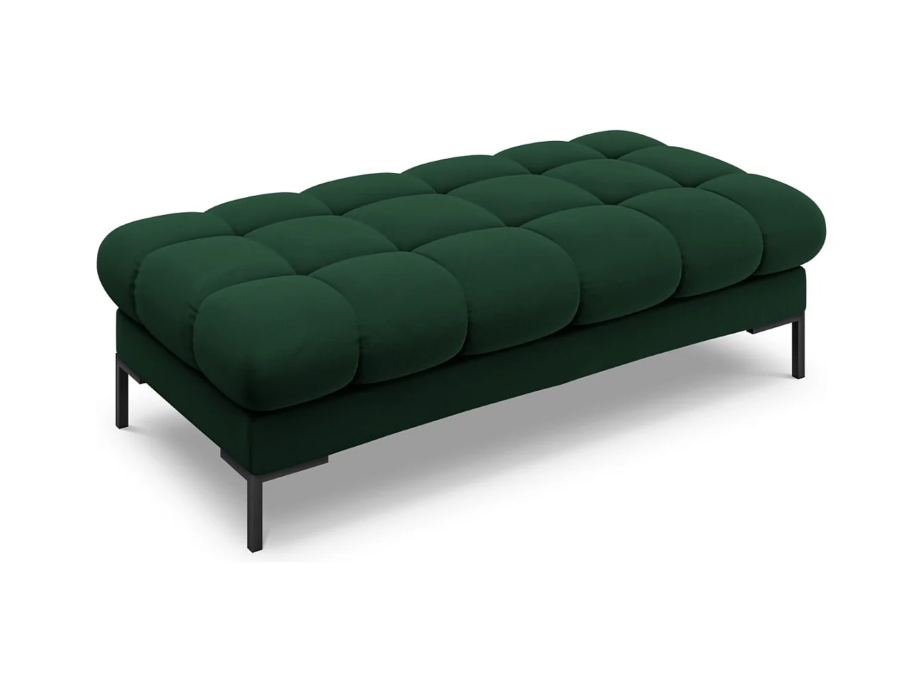 Cosmopolitan Design - Banc "Bali" 2 places en velours vert bouteille - 62x133x41cm